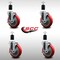 Service Caster 5'' SS Red Poly Swivel 1-1/2'' Expanding Stem Caster Set with Brake, 4PK SCC-SSEX20S514-PPUB-RED-TLB-112-4 - alternate 2